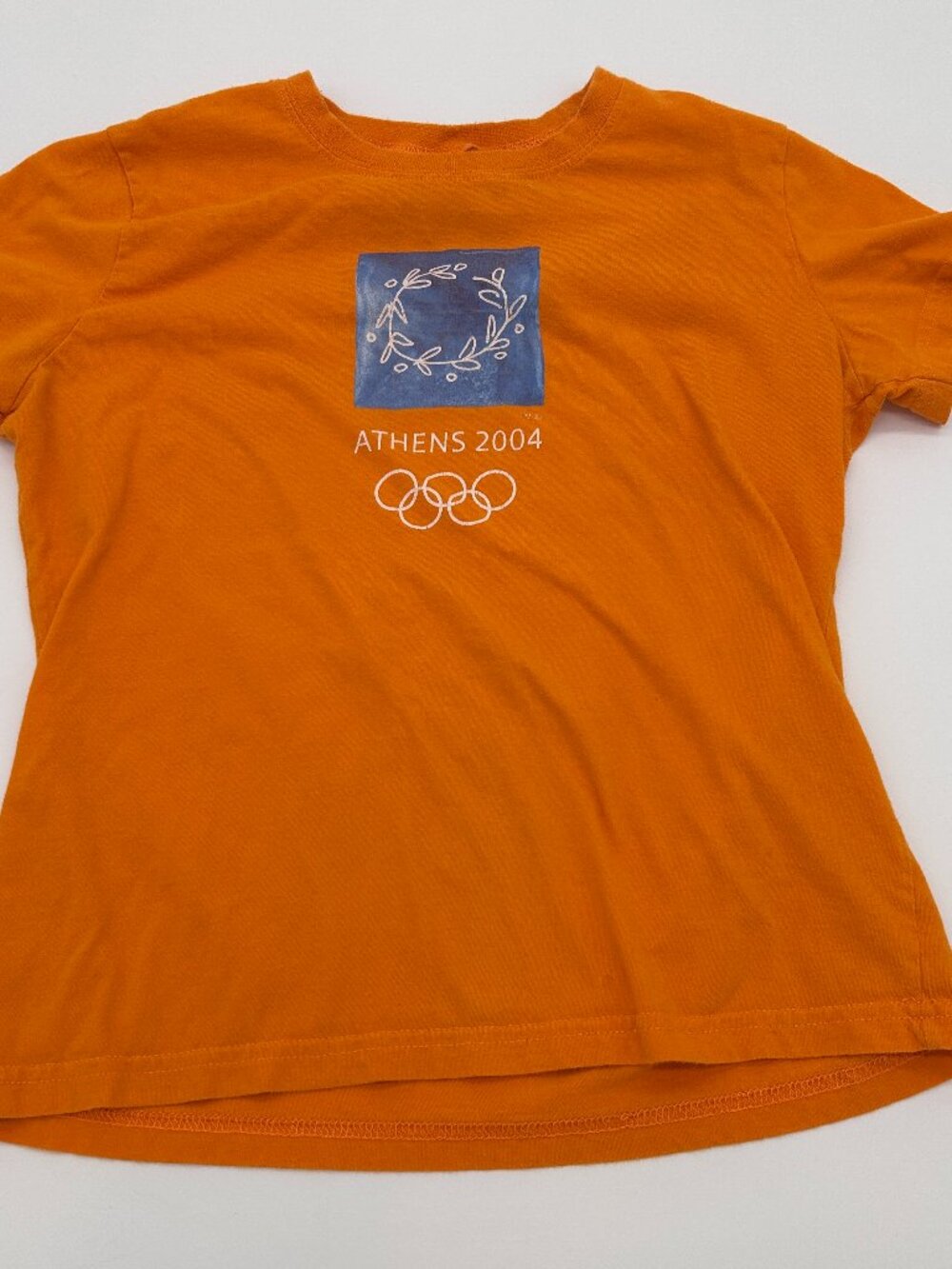 Vintage Athens 2004 Summer Olympics T Shirt Medium Orange